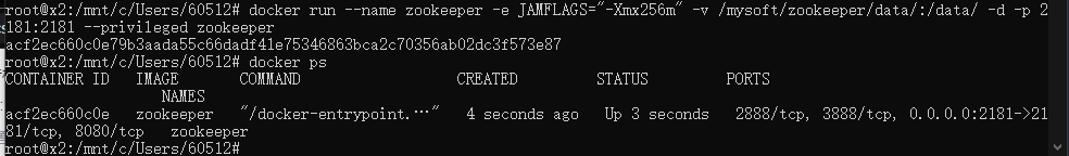 创建zookeeper容器